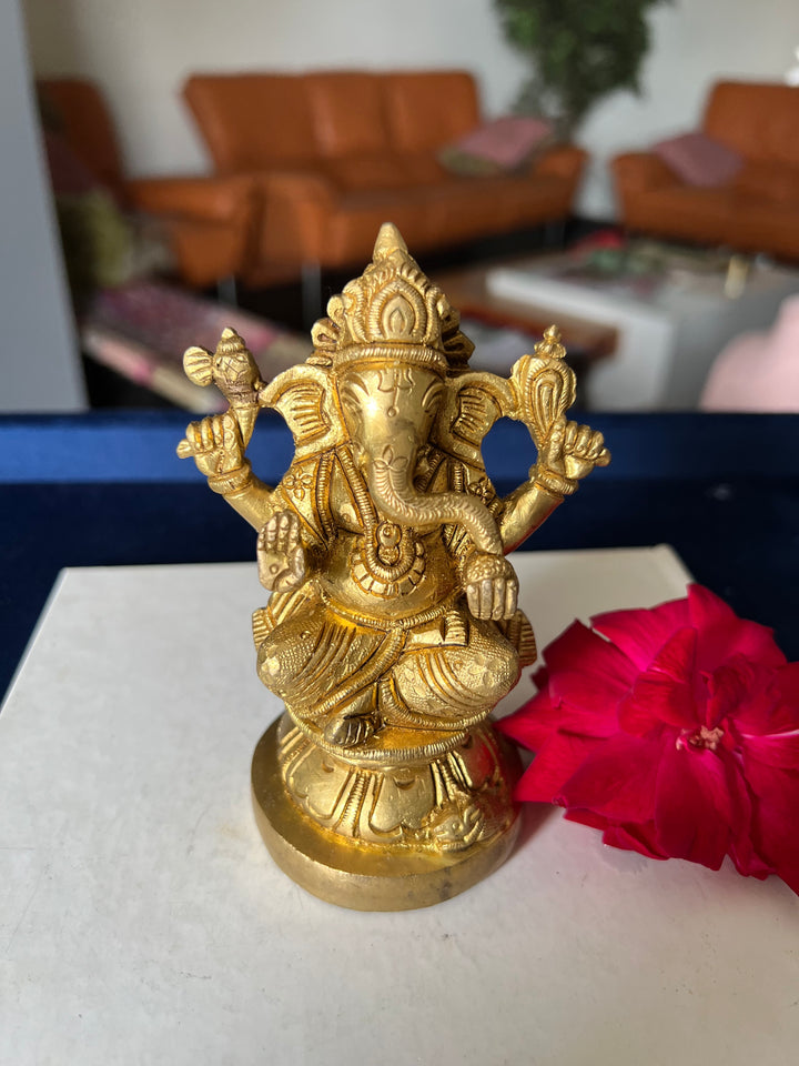 Brass Ganesha Sculpture - Remover of Obstacles and Blessings