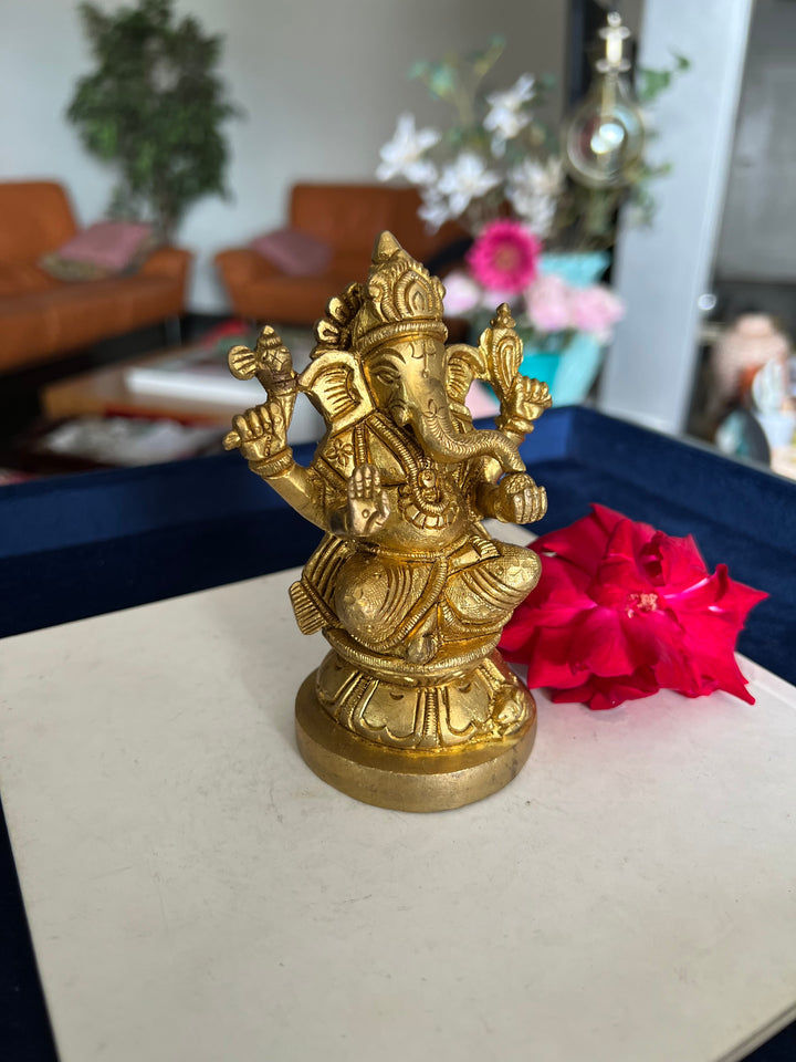 Brass Ganesha Sculpture - Remover of Obstacles and Blessings