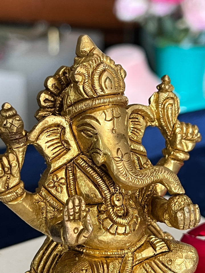 Brass Ganesha Sculpture - Remover of Obstacles and Blessings