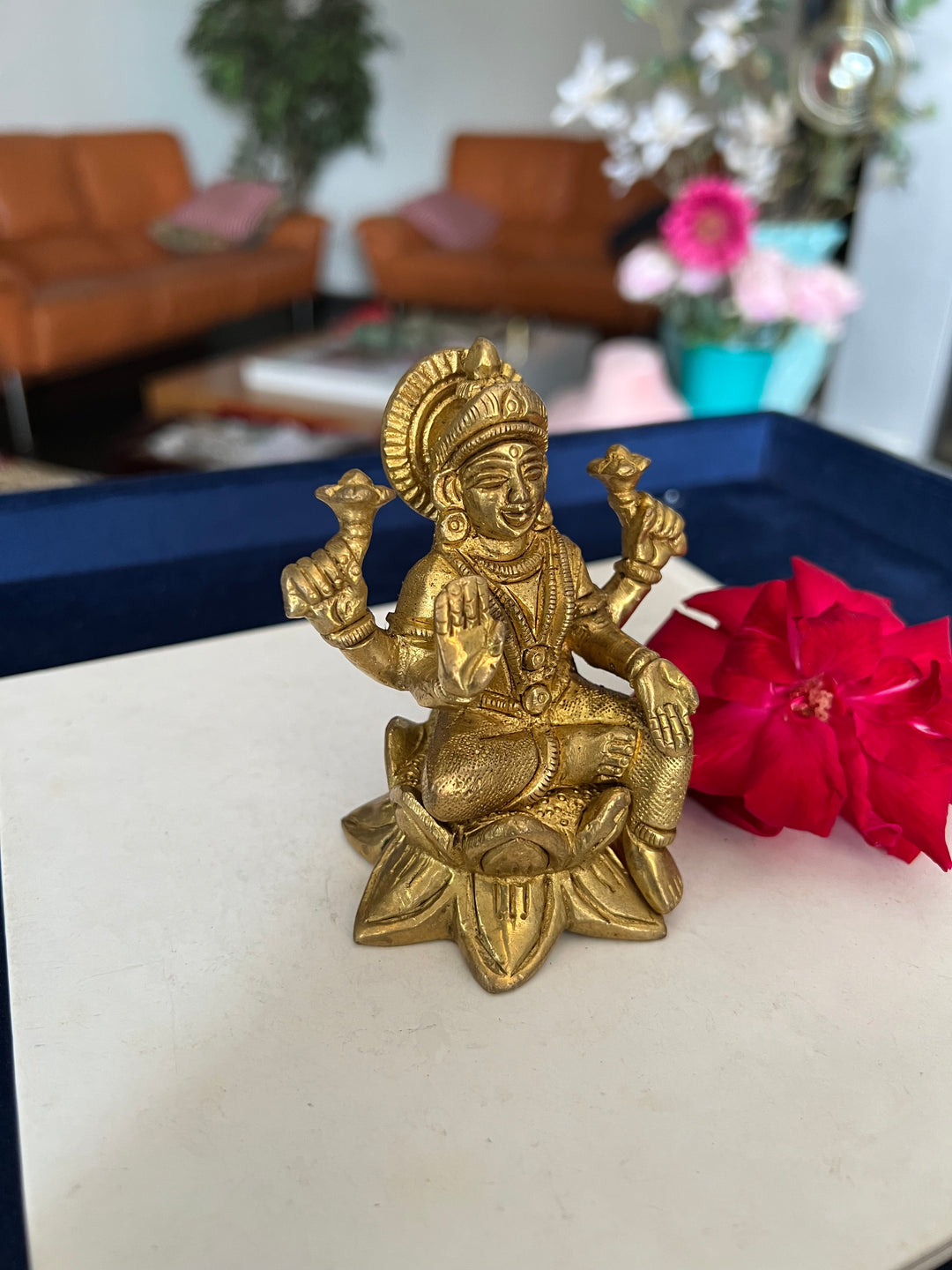 Brass Laxmi Sculpture - Goddess of Wealth and Prosperity