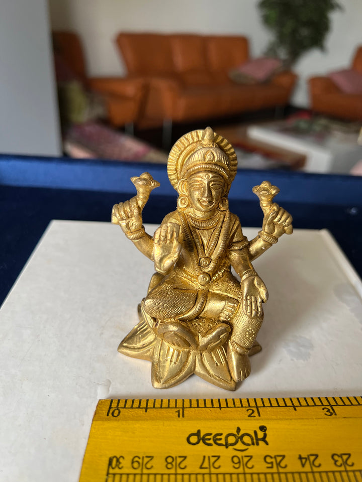Brass Laxmi Sculpture - Goddess of Wealth and Prosperity