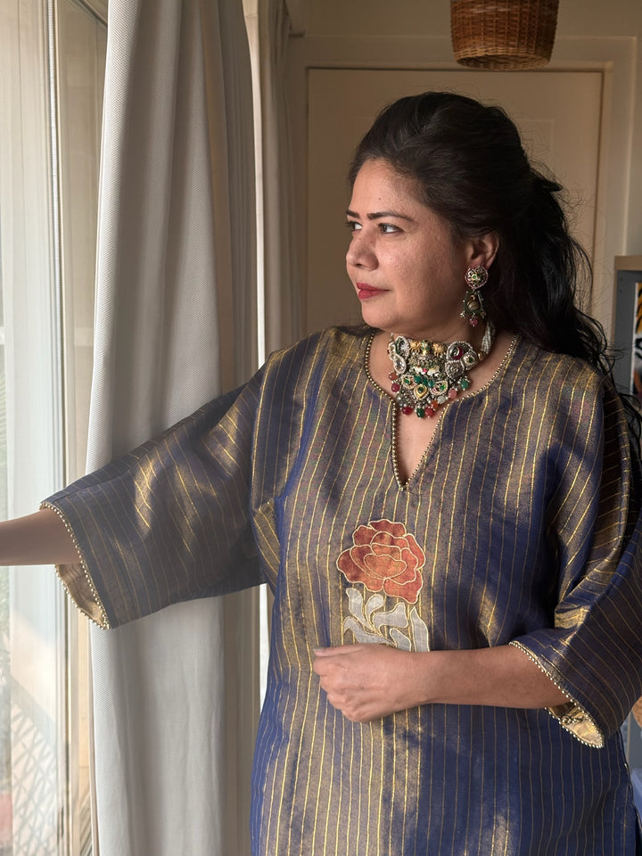 Handmade 925 Silver Multi Gemstone Kundan Fusion Choker Set | SHIVKA