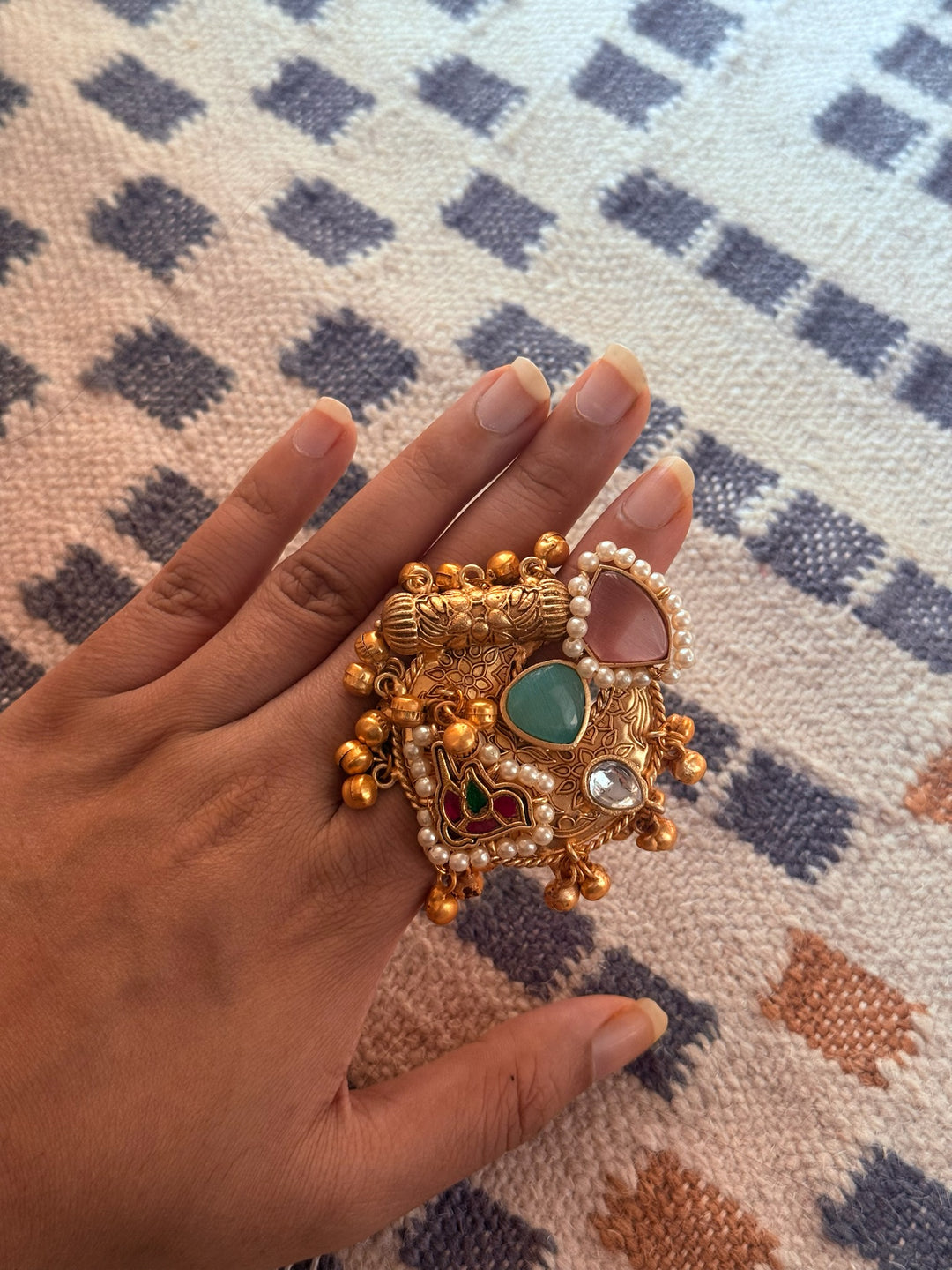 Designer Ghungroo Statement Ring | Adjustable | SHIVKA