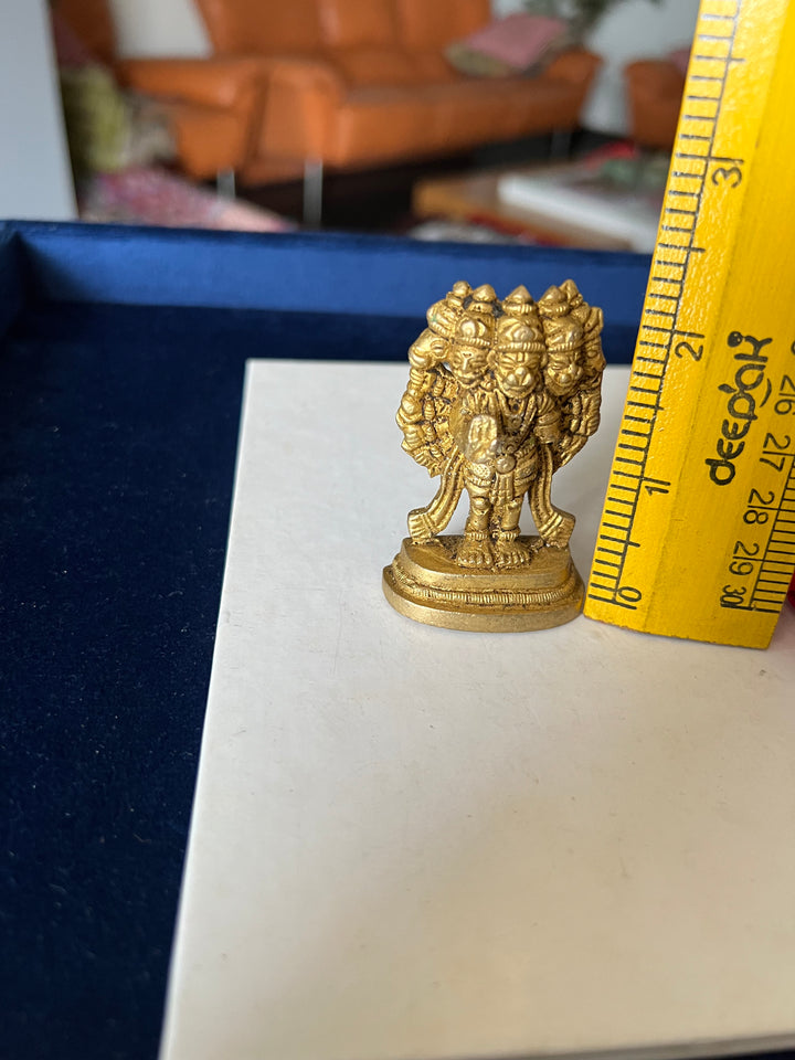 Brass Five Face Hanuman - Protector and Devotee