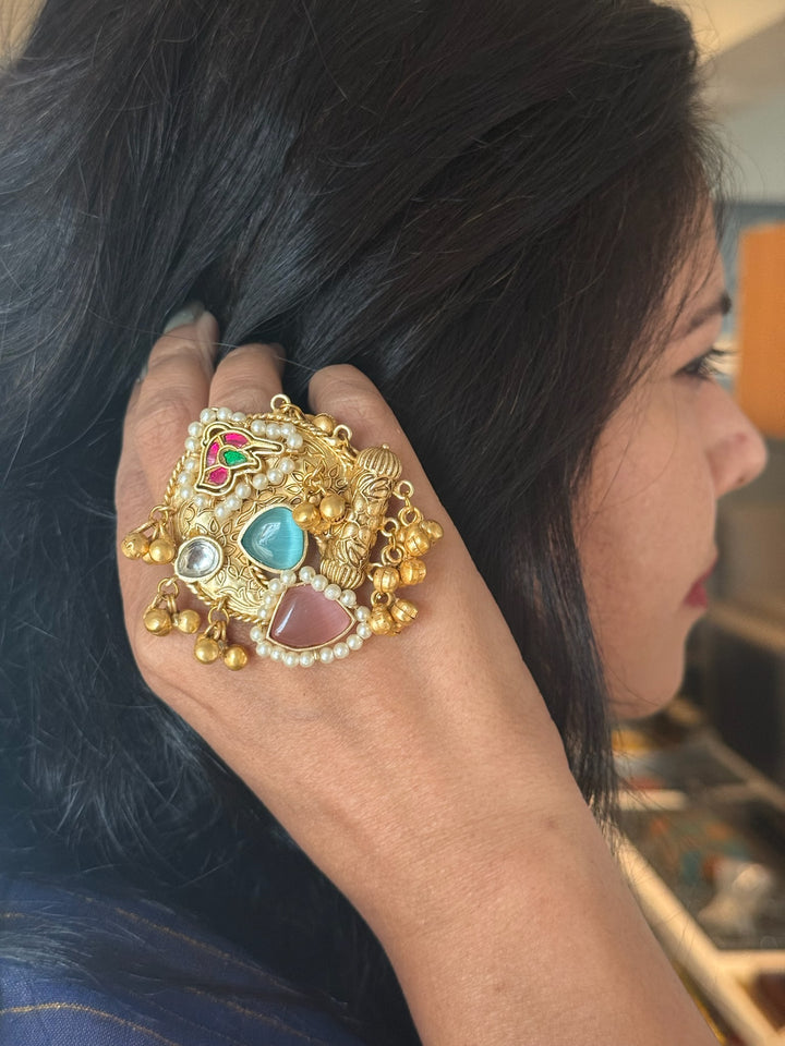 Designer Ghungroo Statement Ring | Adjustable | SHIVKA