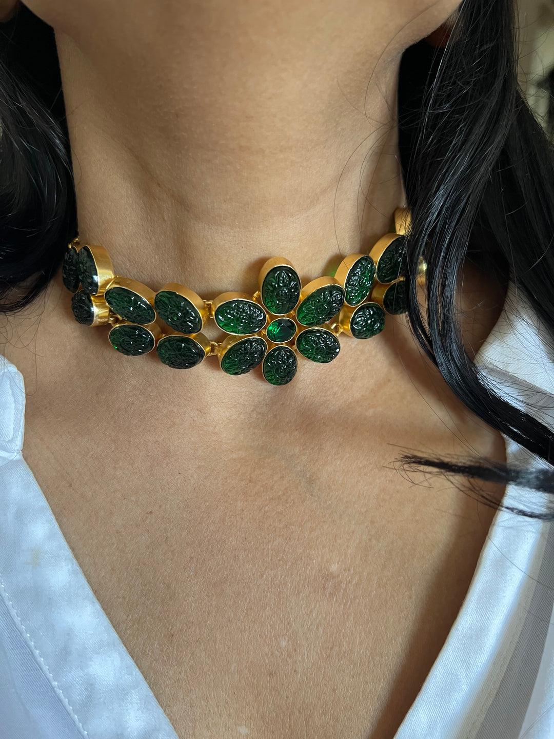 Chrome Diopside Choker and Studs