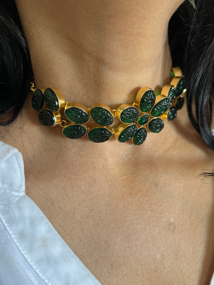Chrome Diopside Choker and Studs
