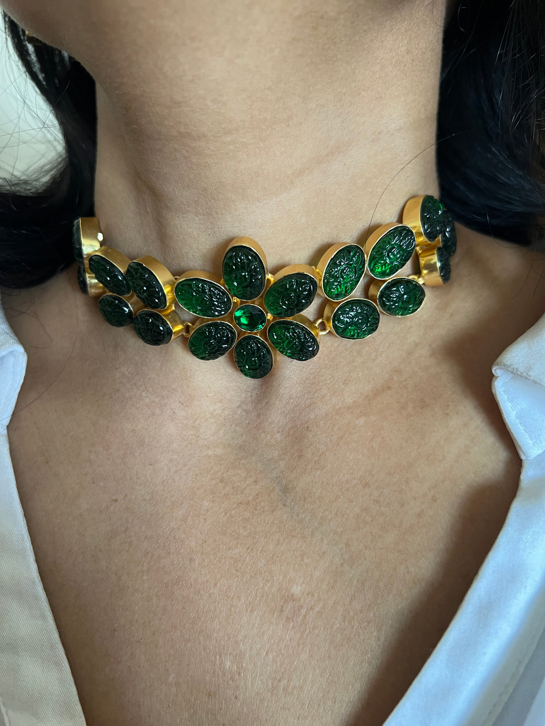 Chrome Diopside Choker and Studs
