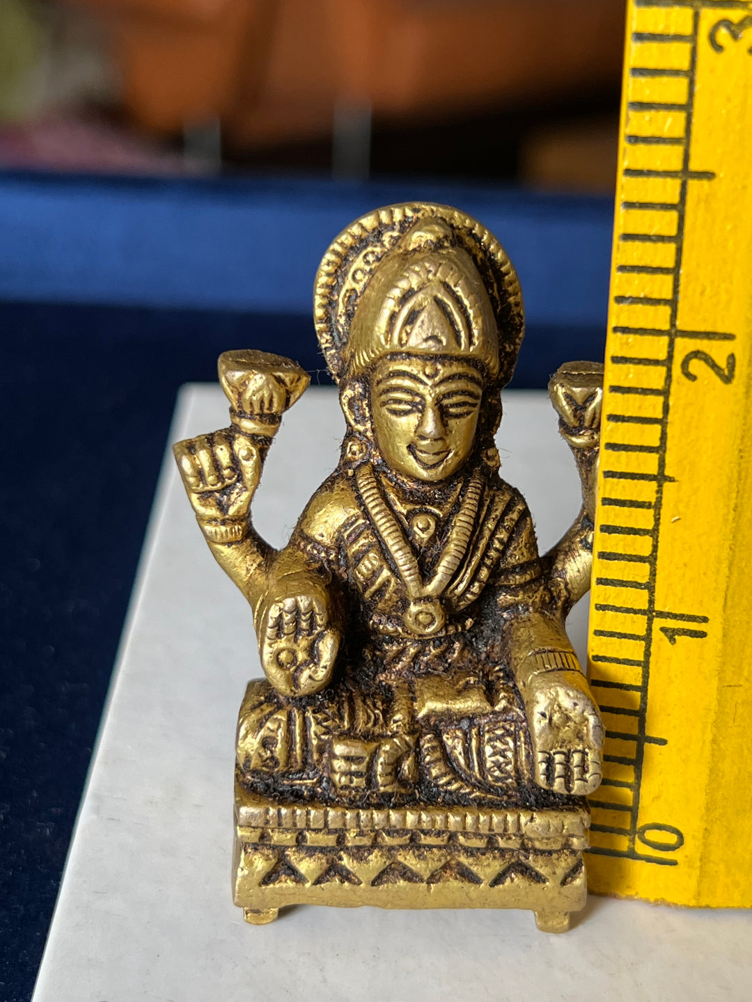 Antique Brass Laxmi Statue - Goddess of Prosperity and Wealth