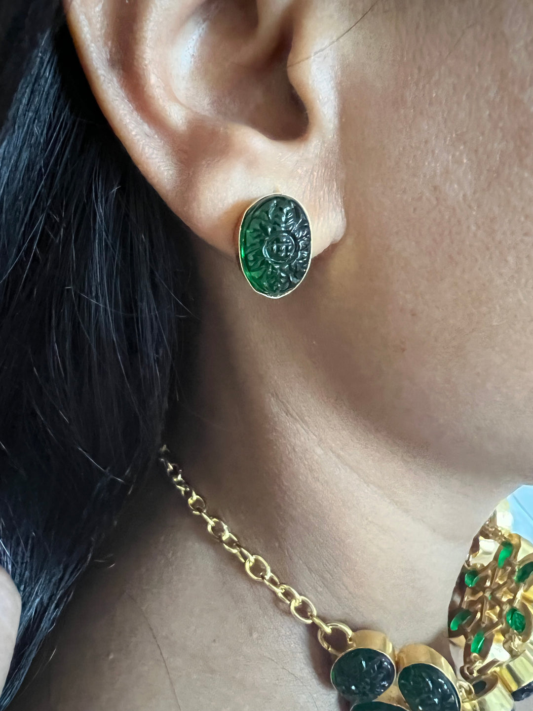 Chrome Diopside Choker and Studs