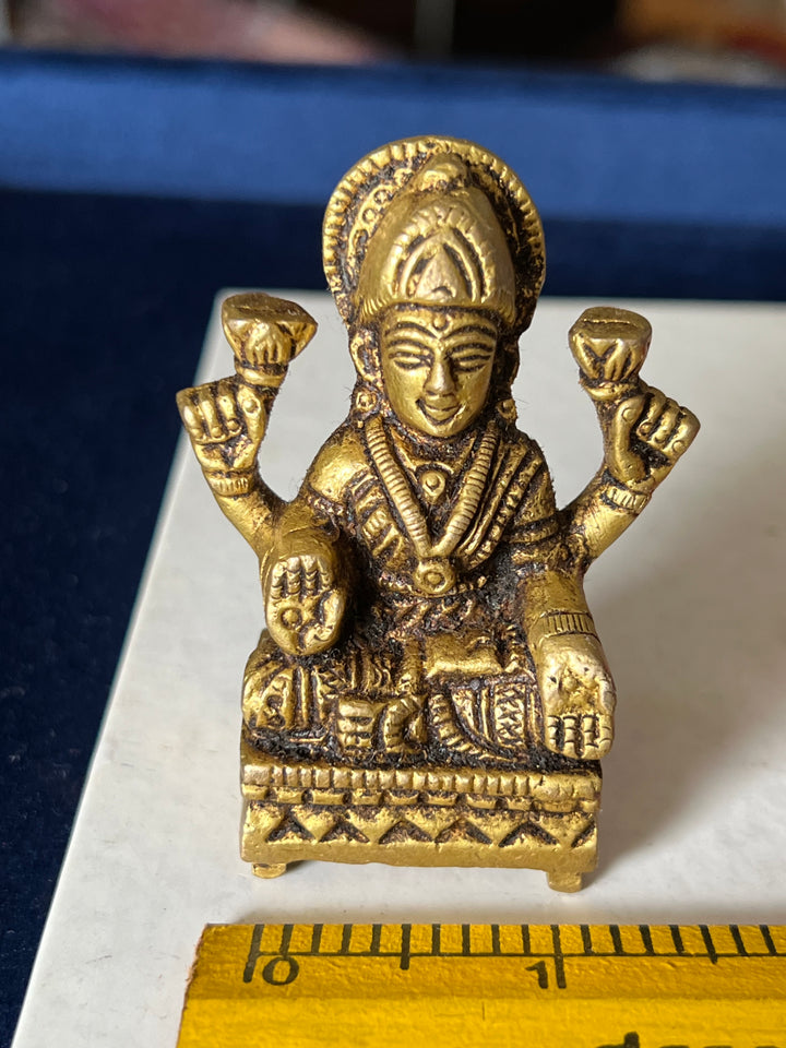 Antique Brass Laxmi Statue - Goddess of Prosperity and Wealth