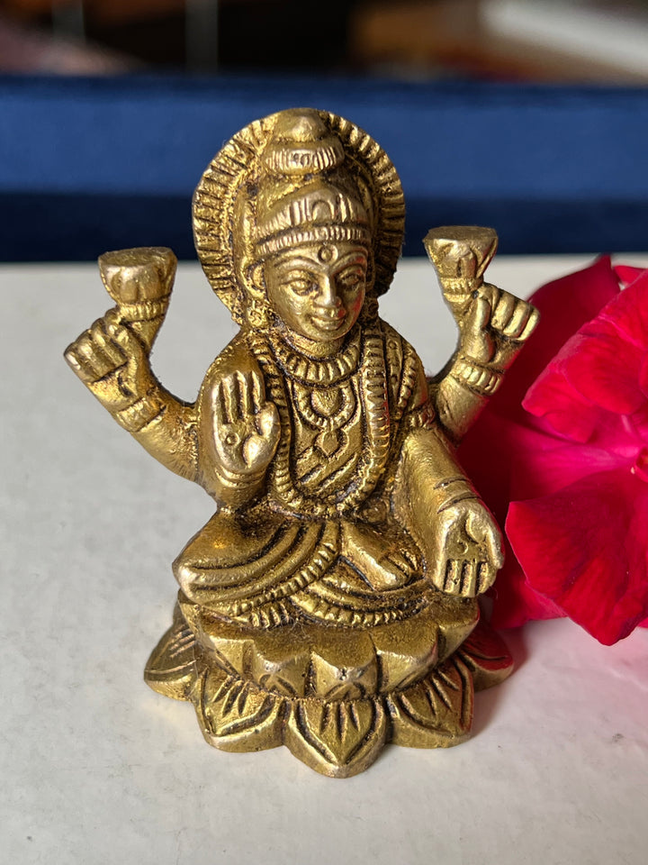 Brass Laxmi Sculpture - Goddess of Wealth and Prosperity