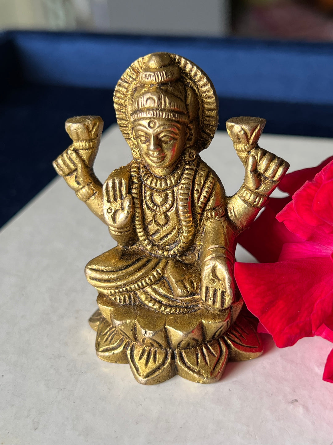 Brass Laxmi Sculpture - Goddess of Wealth and Prosperity
