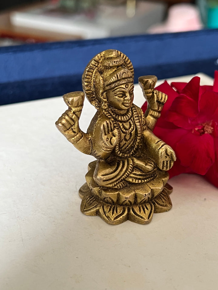 Brass Laxmi Sculpture - Goddess of Wealth and Prosperity
