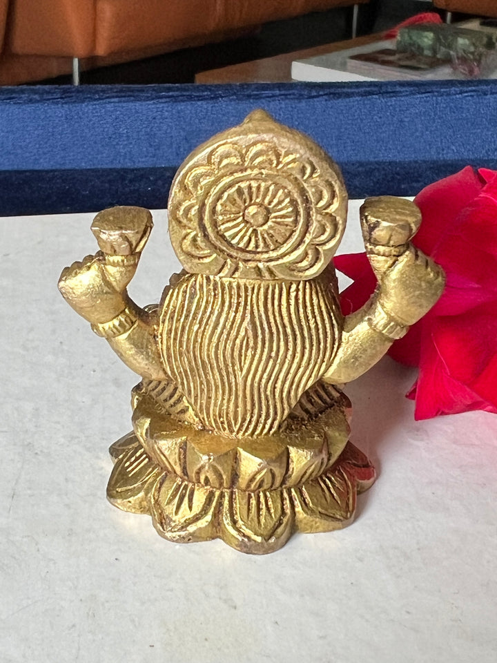 Brass Laxmi Sculpture - Goddess of Wealth and Prosperity