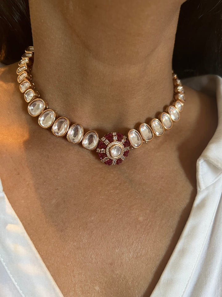 Timeless Kundan Necklace with Statement Earrings