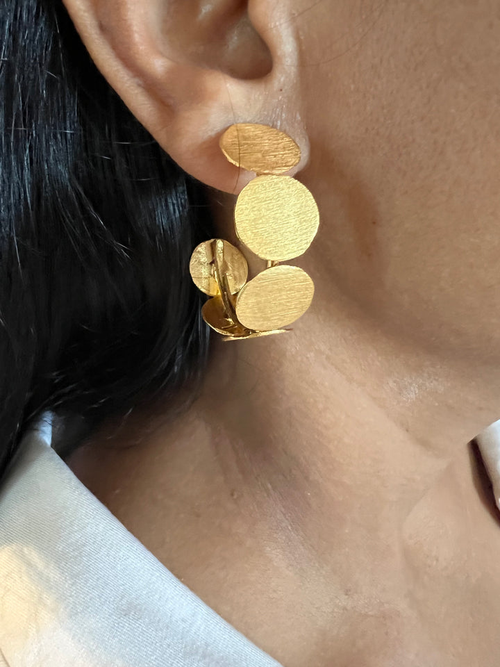 Statement Gold Tone Hoop Studs