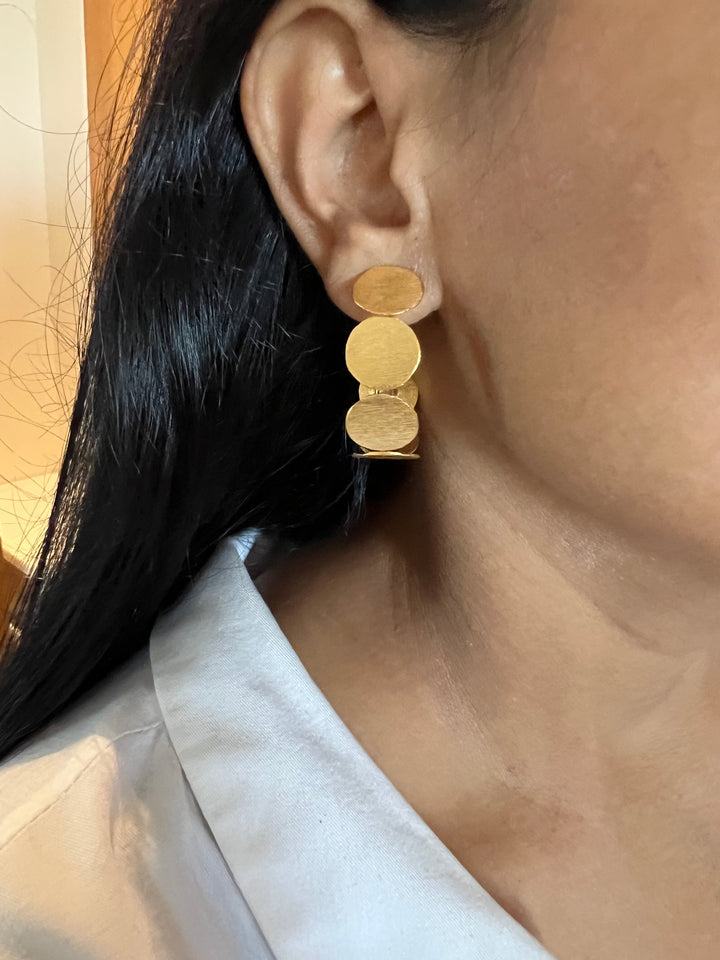 Statement Gold Tone Hoop Studs