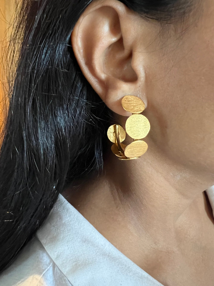 Statement Gold Tone Hoop Studs