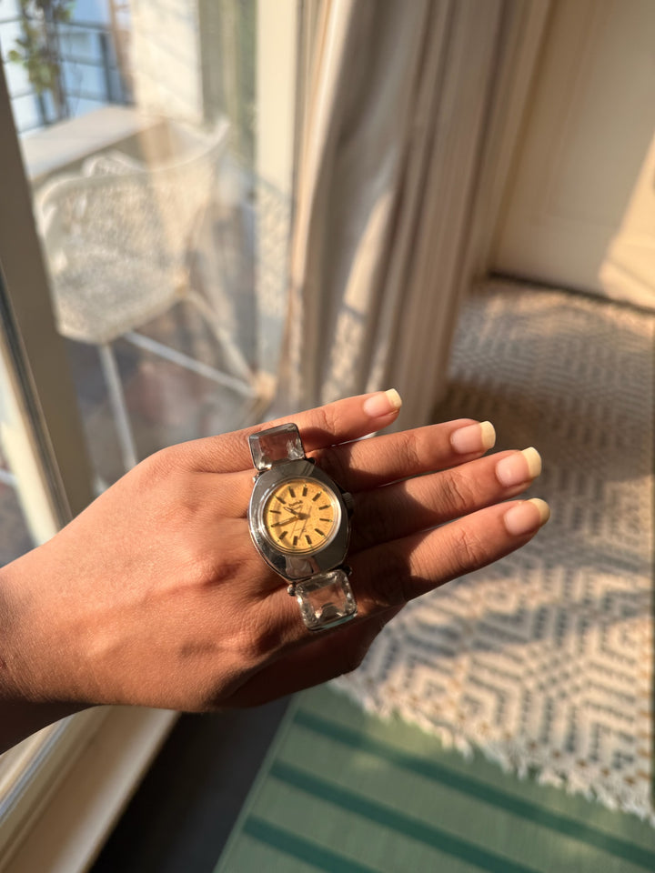 Designer Watch Statement Ring | Adjustable | SHIVKA
