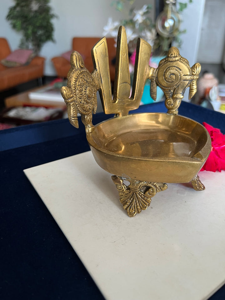 Antique Brass Balaji Diya - A Divine Aura of Light