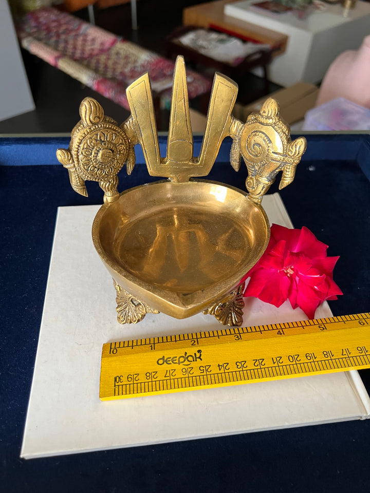 Antique Brass Balaji Diya - A Divine Aura of Light