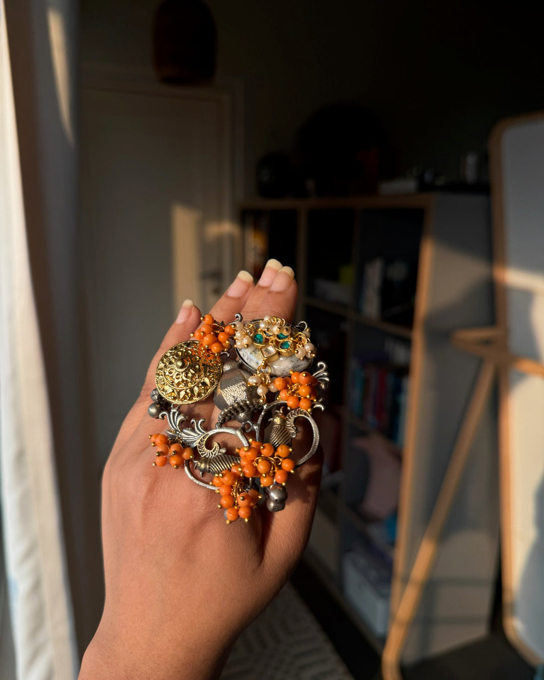 Designer Fusion Statement Ring | Adjustable | SHIVKA