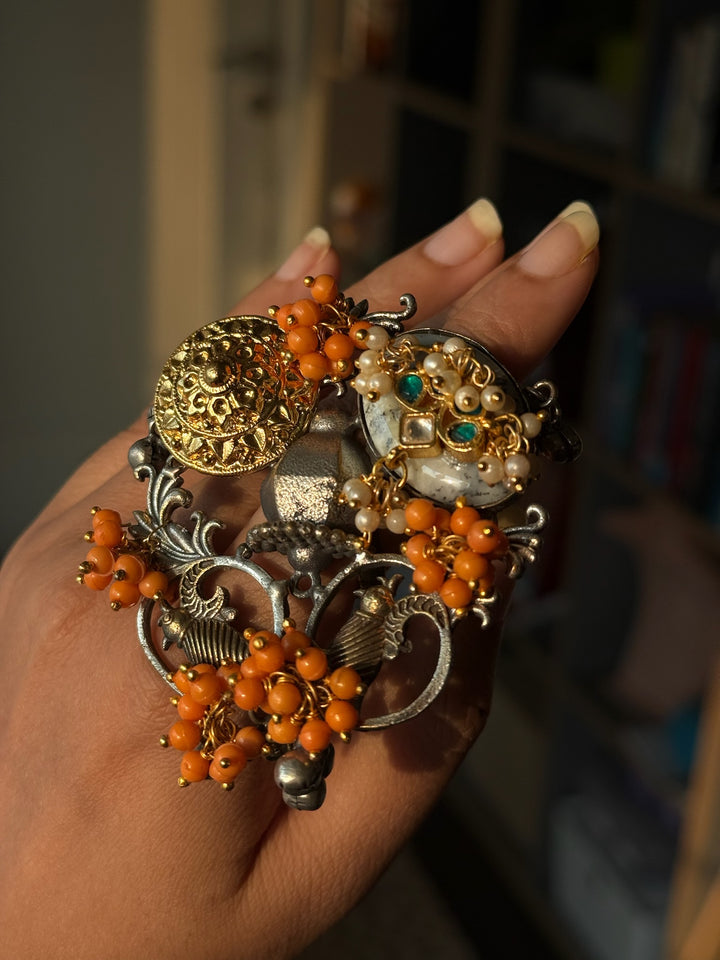 Designer Fusion Statement Ring | Adjustable | SHIVKA