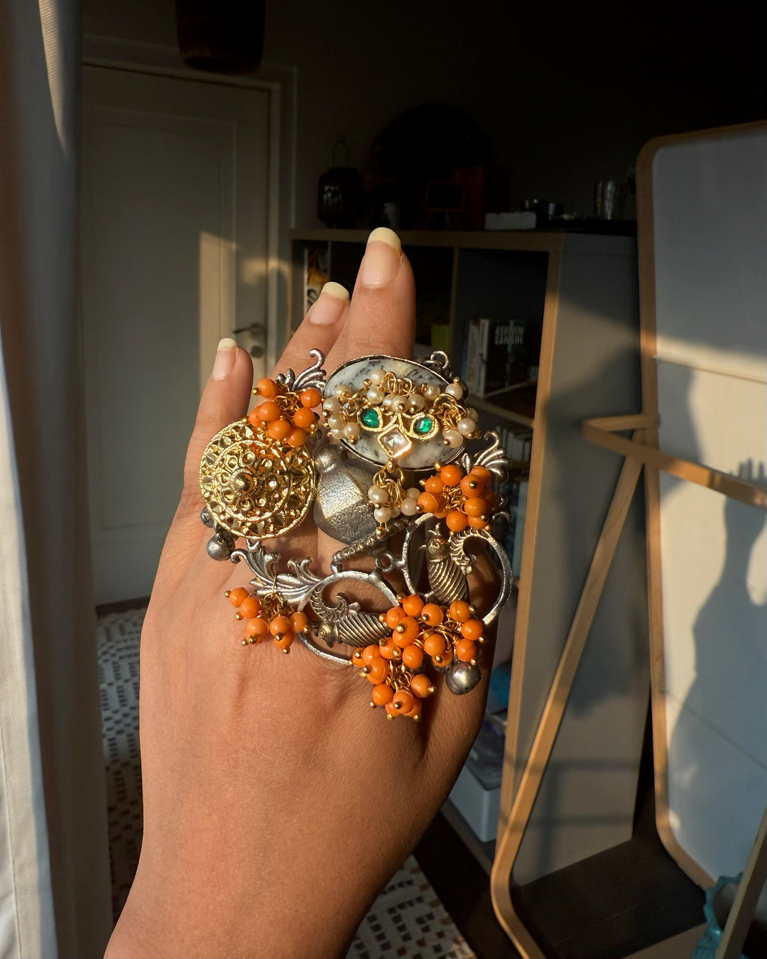 Designer Fusion Statement Ring | Adjustable | SHIVKA