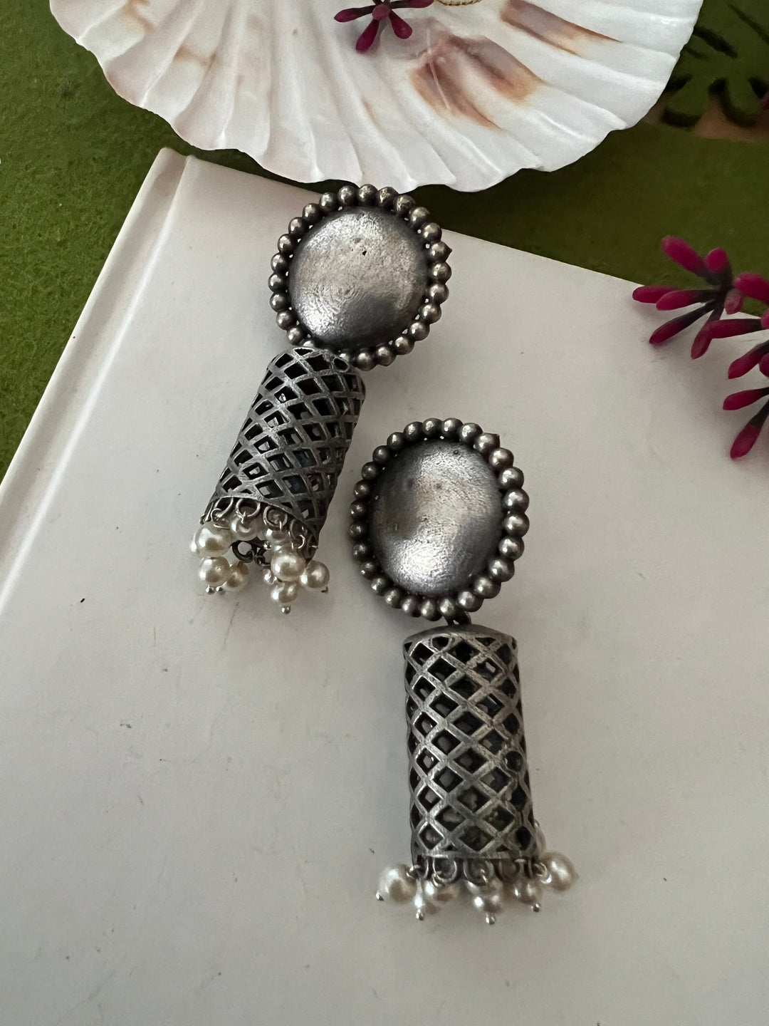 Tribal Mesh Jhumkis