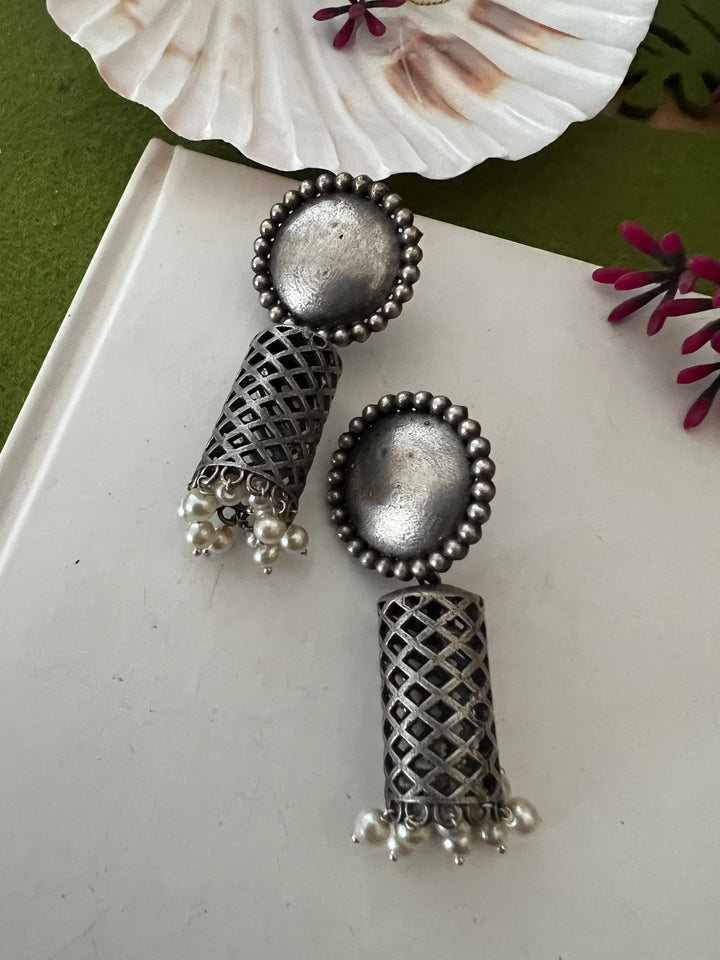 Tribal Mesh Jhumkis