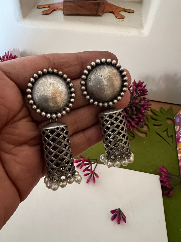 Tribal Mesh Jhumkis