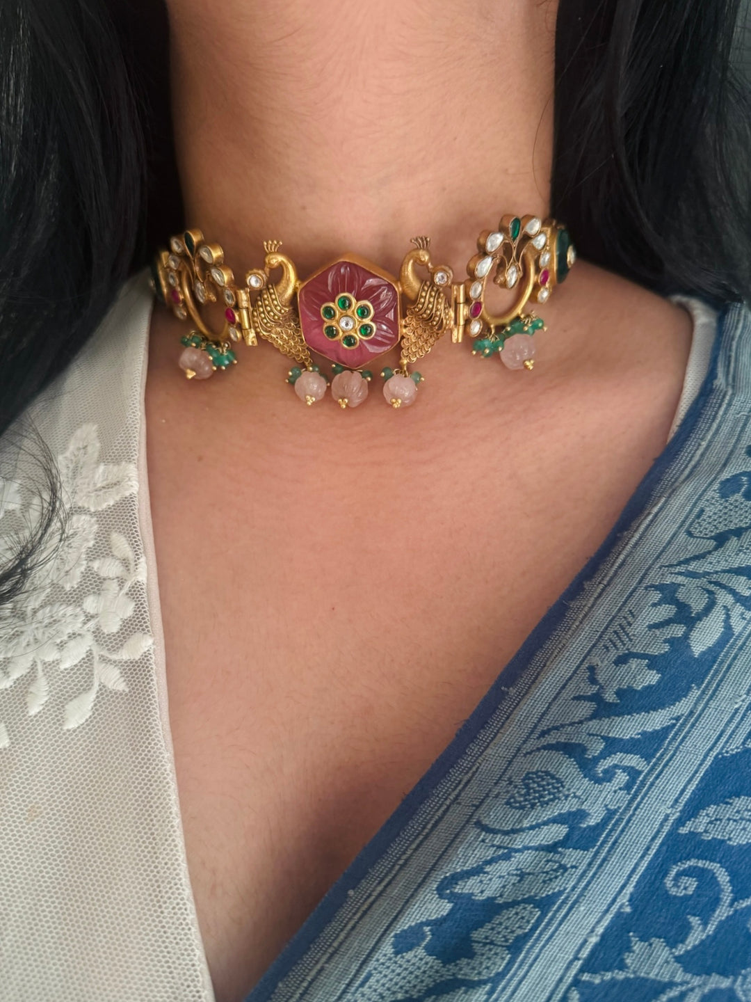 Bagh-e-Pankhuri | 925 Silver Choker Set