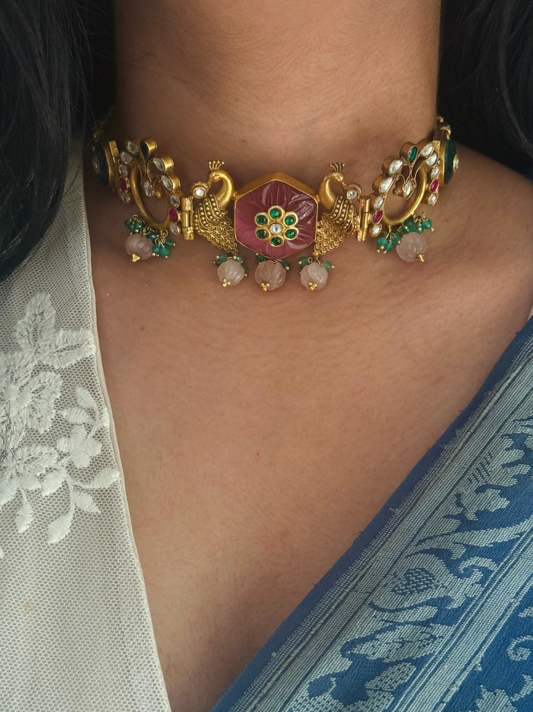 Bagh-e-Pankhuri | 925 Silver Choker Set