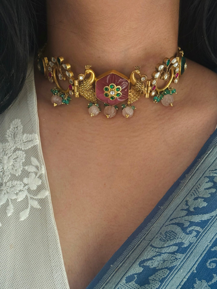 Bagh-e-Pankhuri | 925 Silver Choker Set