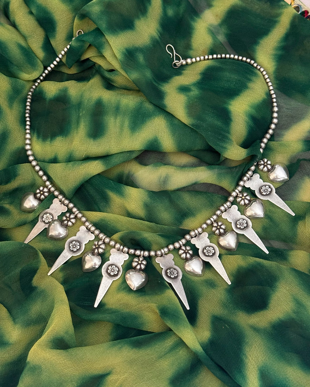 Pure 925 Silver Tribal Collar Necklace | SHIVKA