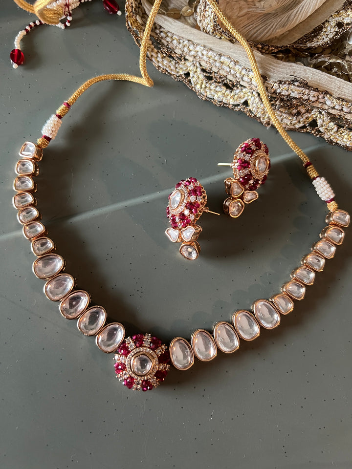 Timeless Kundan Necklace with Statement Earrings
