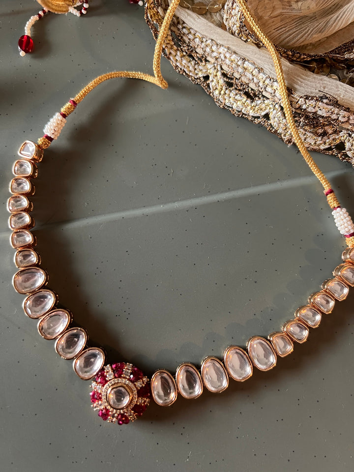 Timeless Kundan Necklace with Statement Earrings