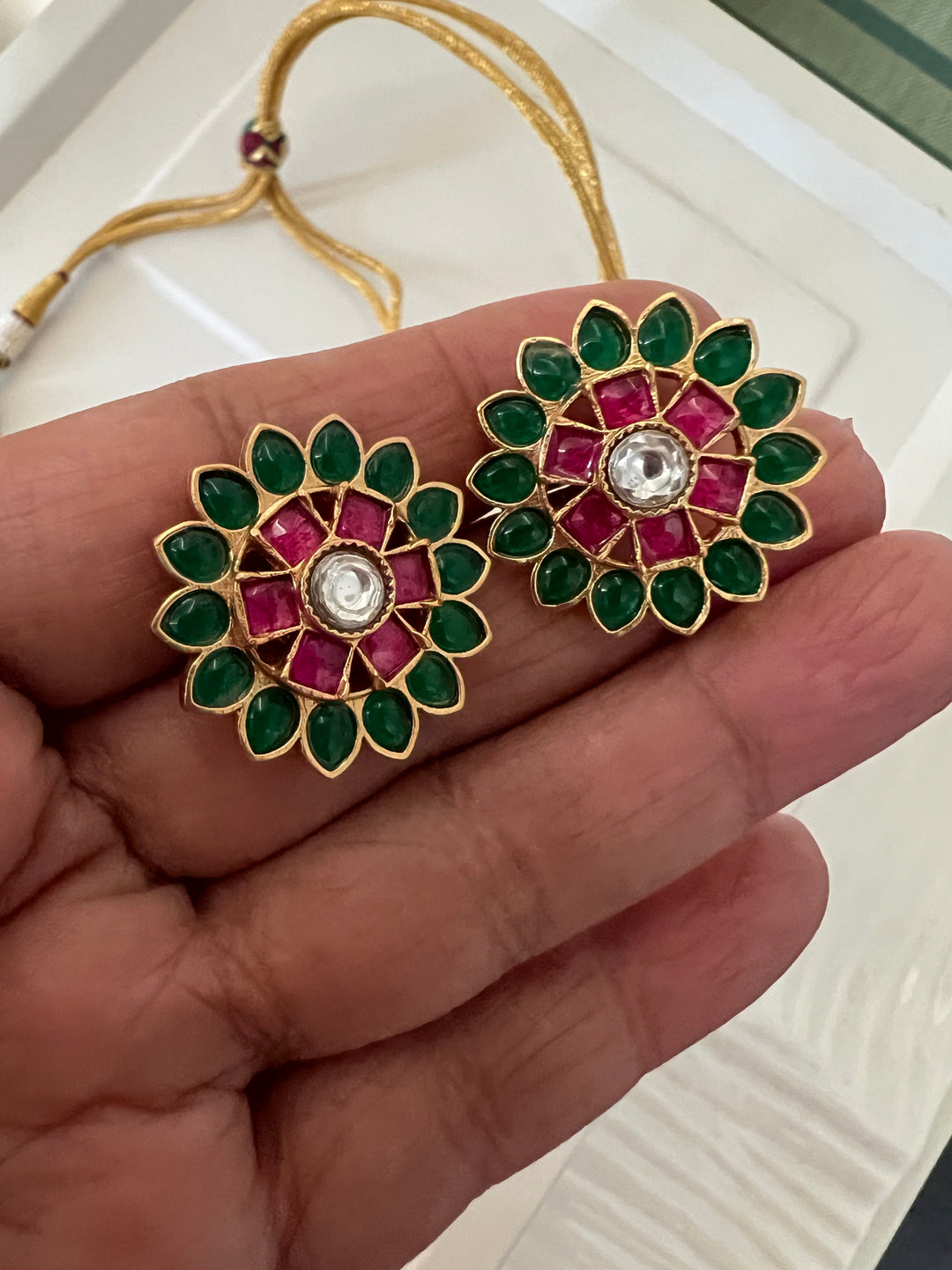 Stunning Designer Multi Gemstones Kempu Necklace Set by SHIVKA – Perfect for Weddings and Festivals