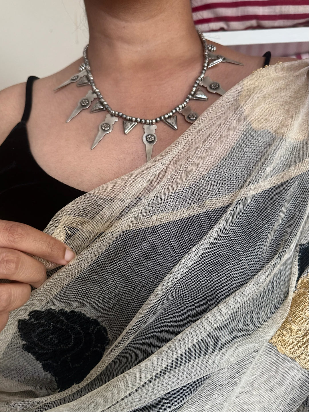 Pure 925 Silver Tribal Collar Necklace | SHIVKA