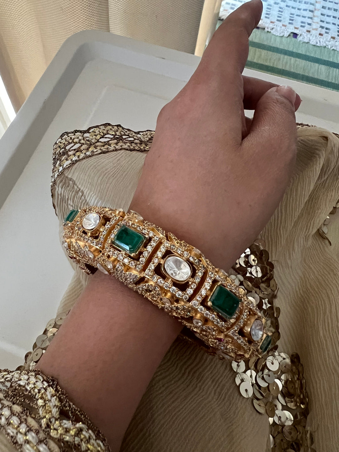 Exclusive Doublet Stone Kundan Bangle