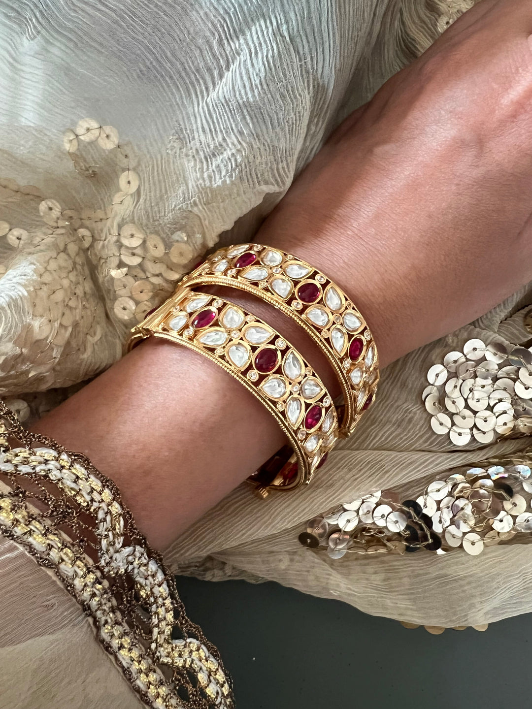 Bridal Kundan Bangles- Set of Two (2)