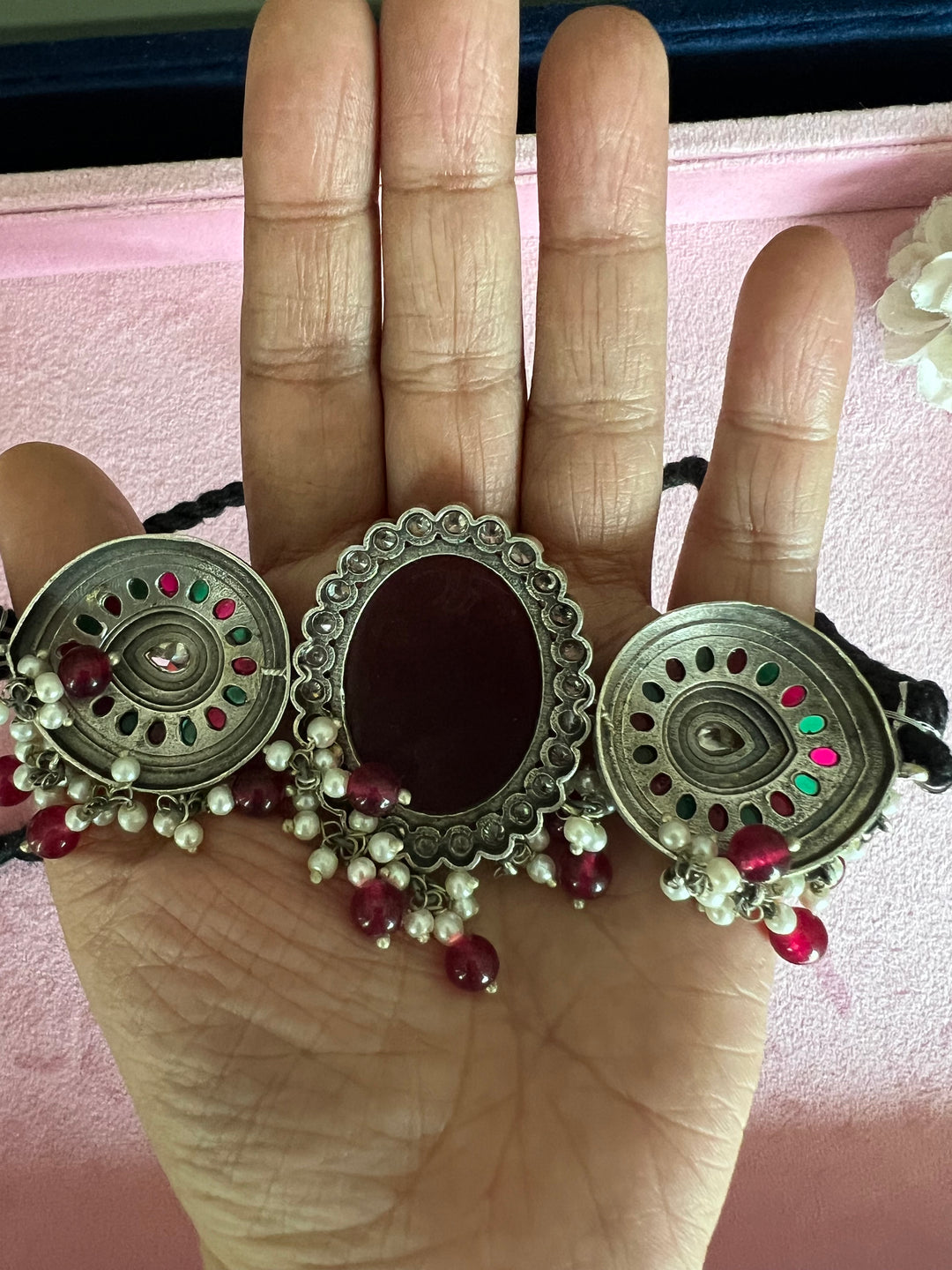 Statement Carved Stone Choker: Exquisite Craftsmanship