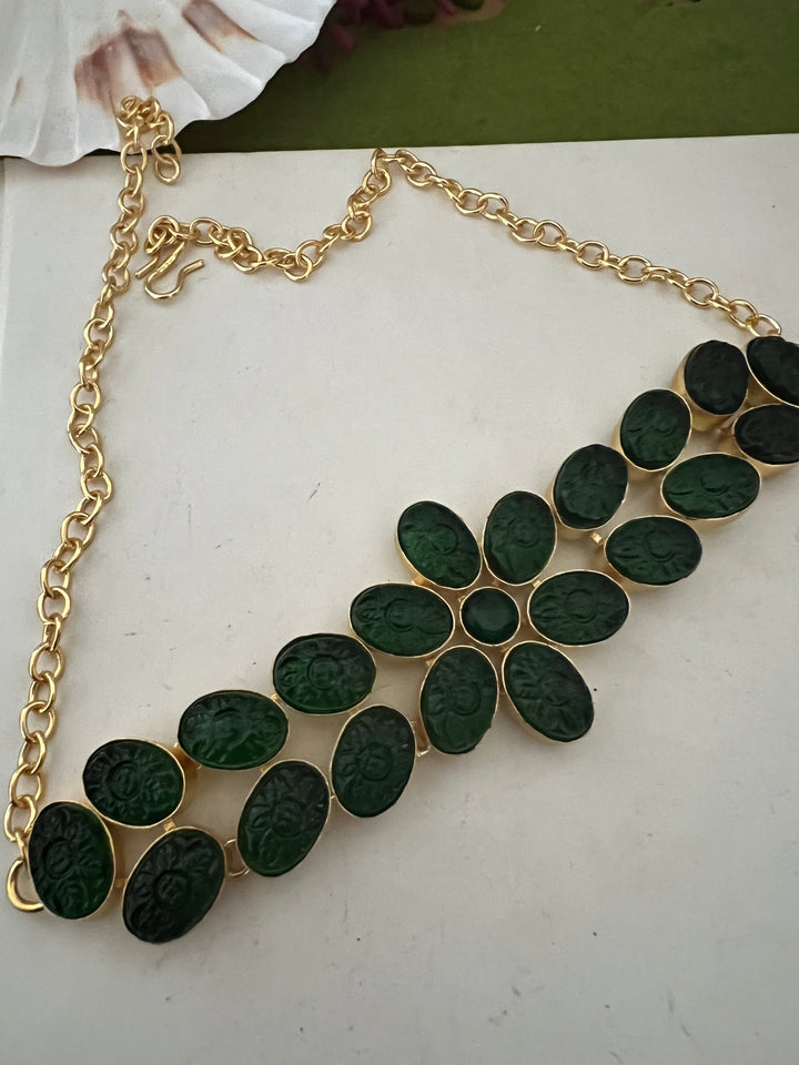 Chrome Diopside Choker and Studs