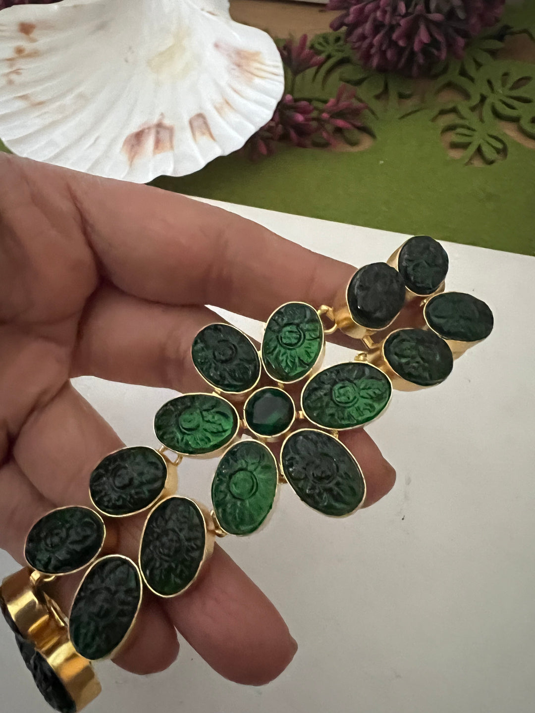 Chrome Diopside Choker and Studs