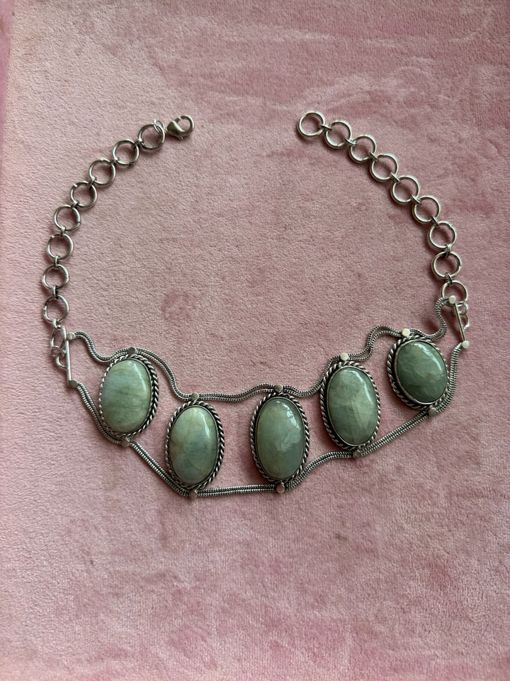 Statement Natural Quartz Gemstone Choker / One-of-a-kind Jewelry/ Indian Choker