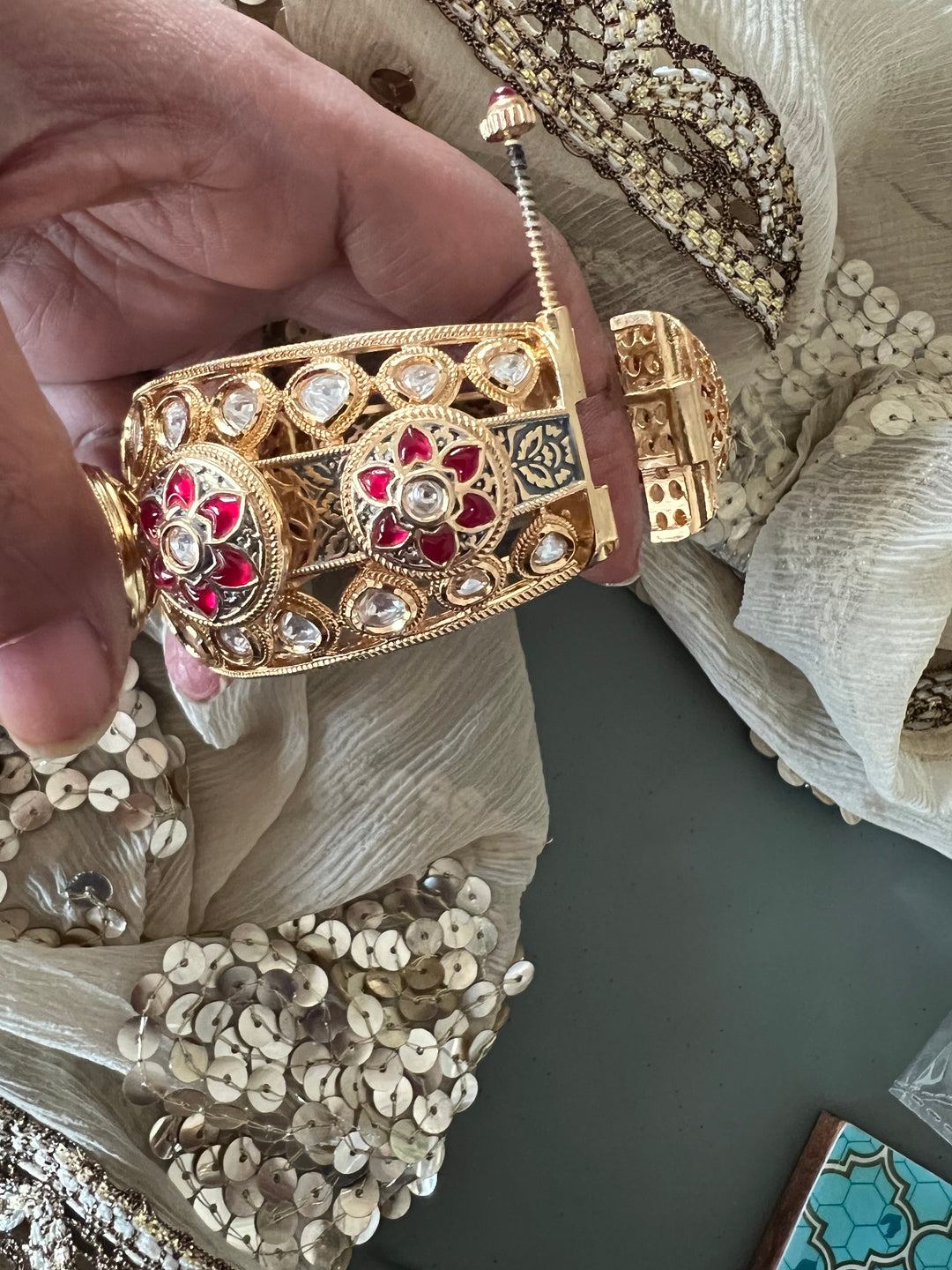 Statement Wedding Kundan Cuff