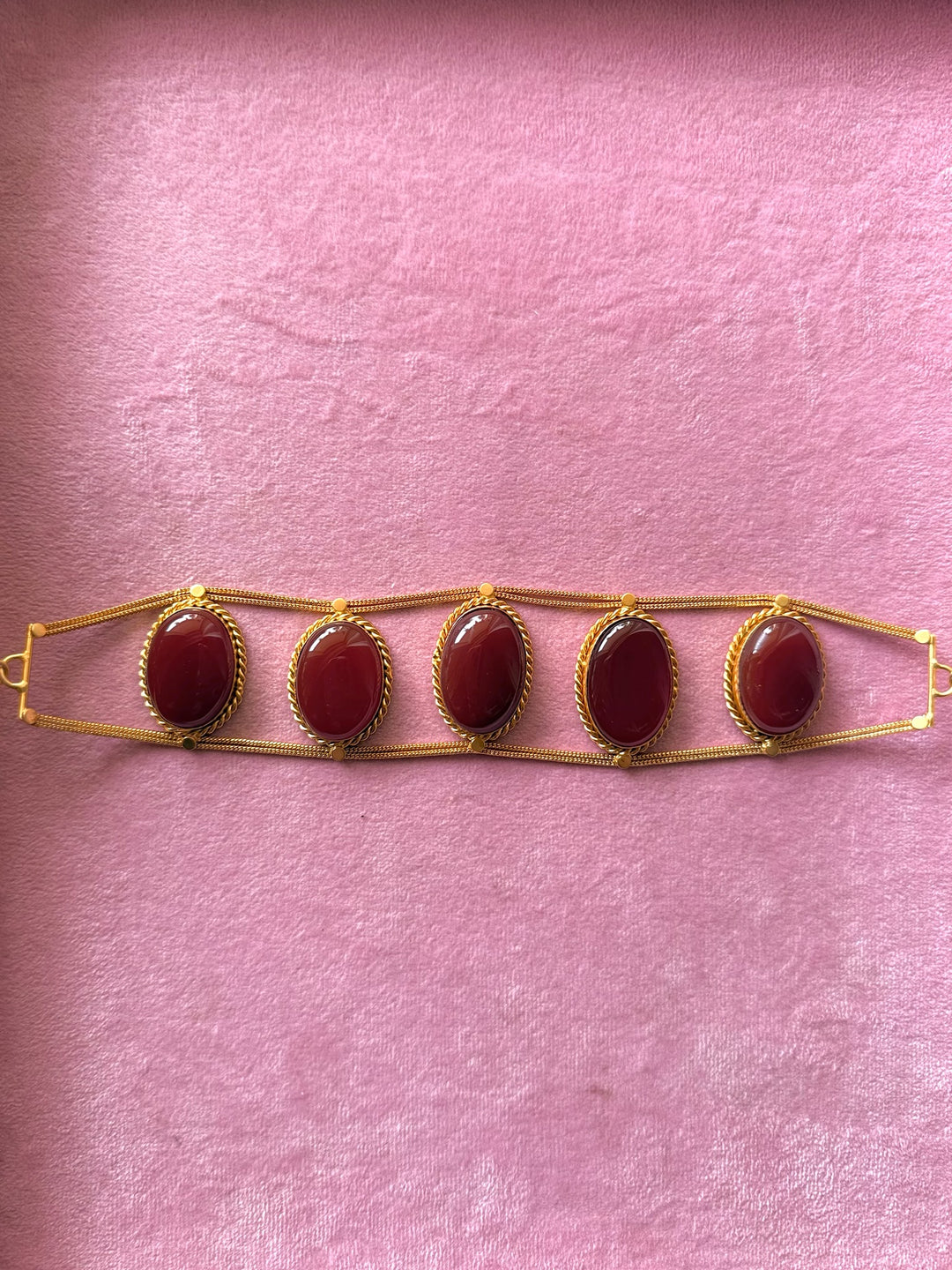 Statement Natural Red Onyx Gemstone Choker / One-of-a-kind Jewelry/ Indian Choker