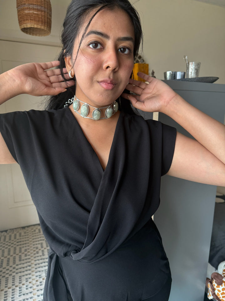 Statement Natural Quartz Gemstone Choker / One-of-a-kind Jewelry/ Indian Choker