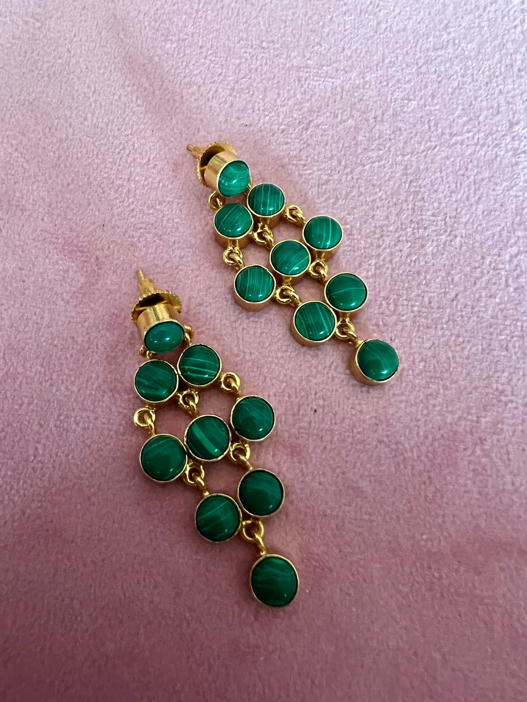 Statement Malachite Danglers: Nature's Elegance